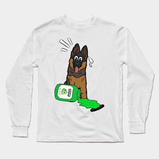 Funny guard Dog Spilled Wasabi Sauce Long Sleeve T-Shirt